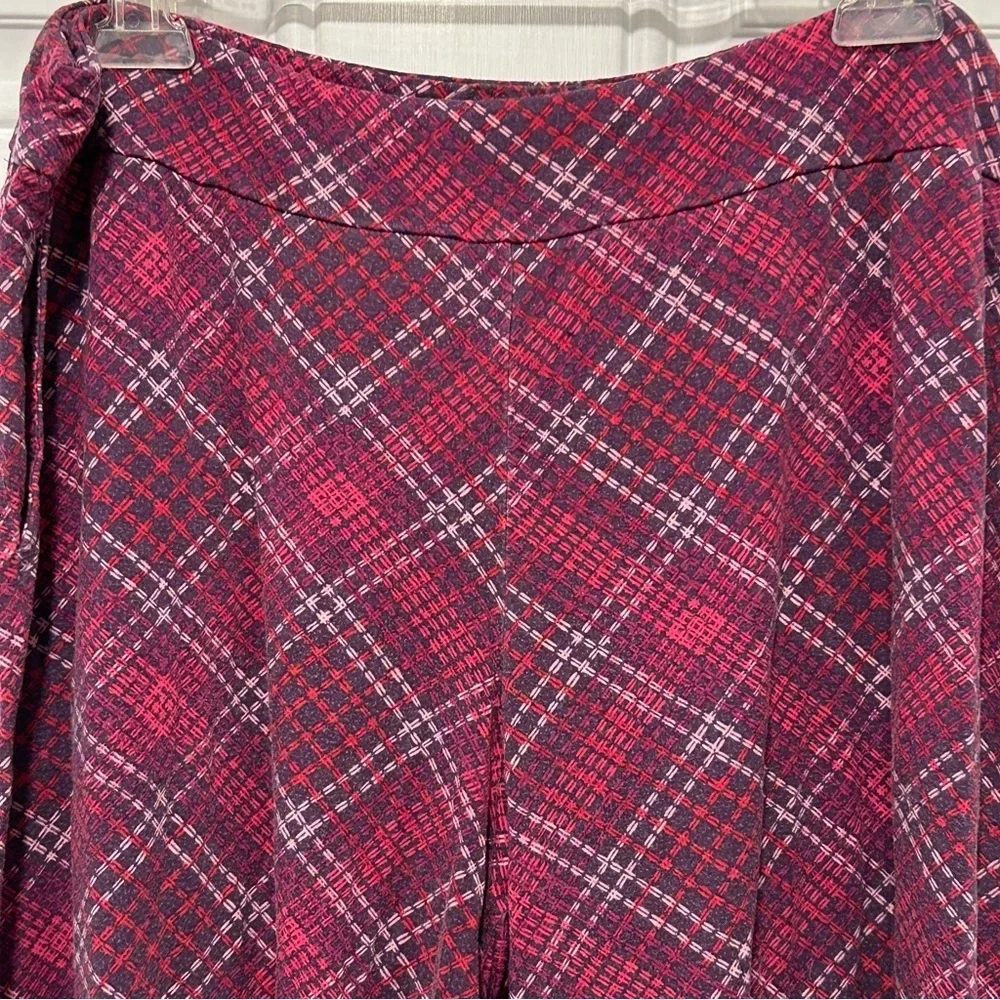 SOMA Women Pajama Set, Long sleeve Scoop Top, Plaid Pants, Purple, Comfort, XL